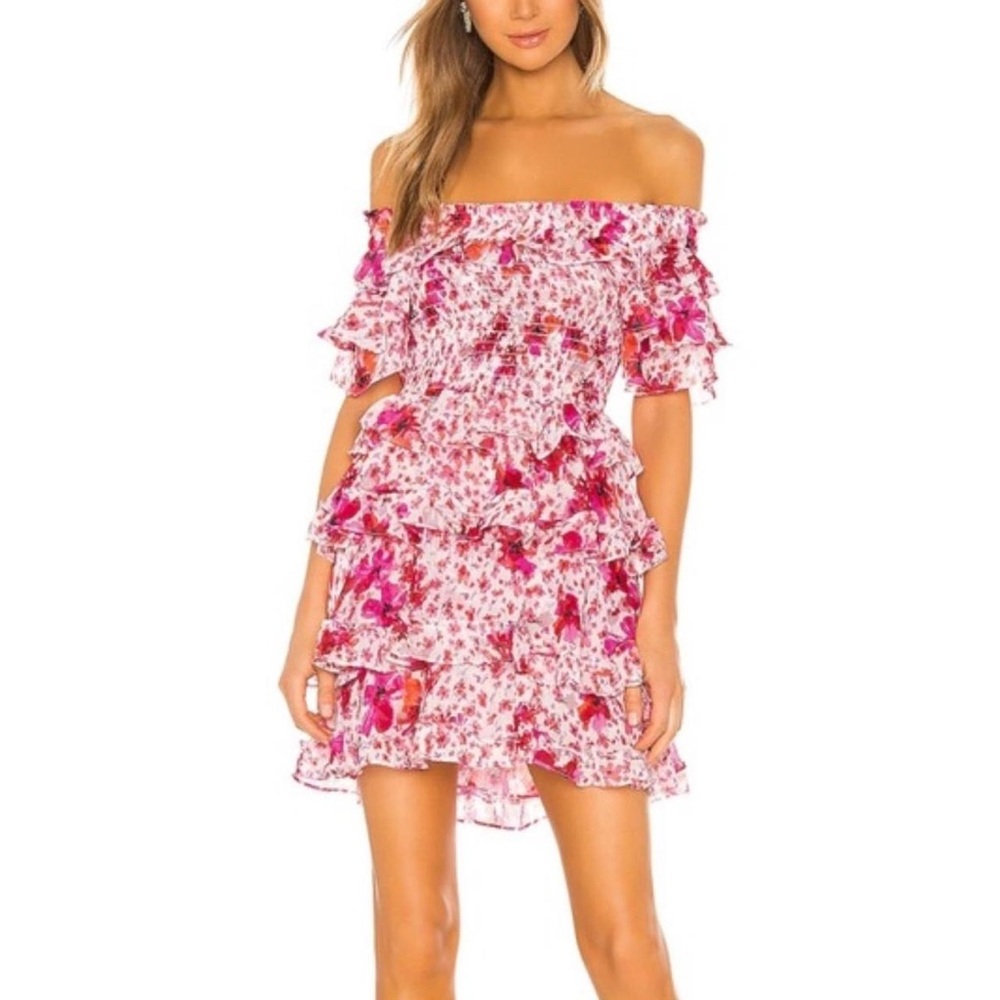 Misa Los Angeles Pink Floral Mini Dress